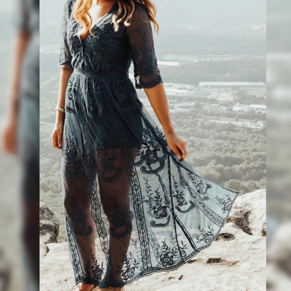 Boho Lace Maxi Romper